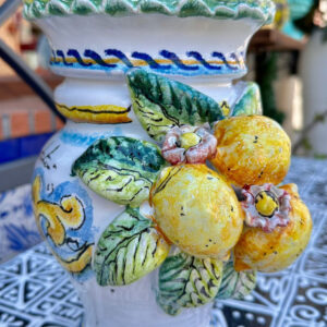 Decorated lemon vase