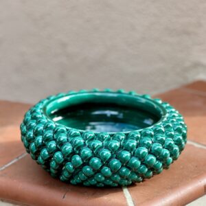 Pine cone bowl dark green